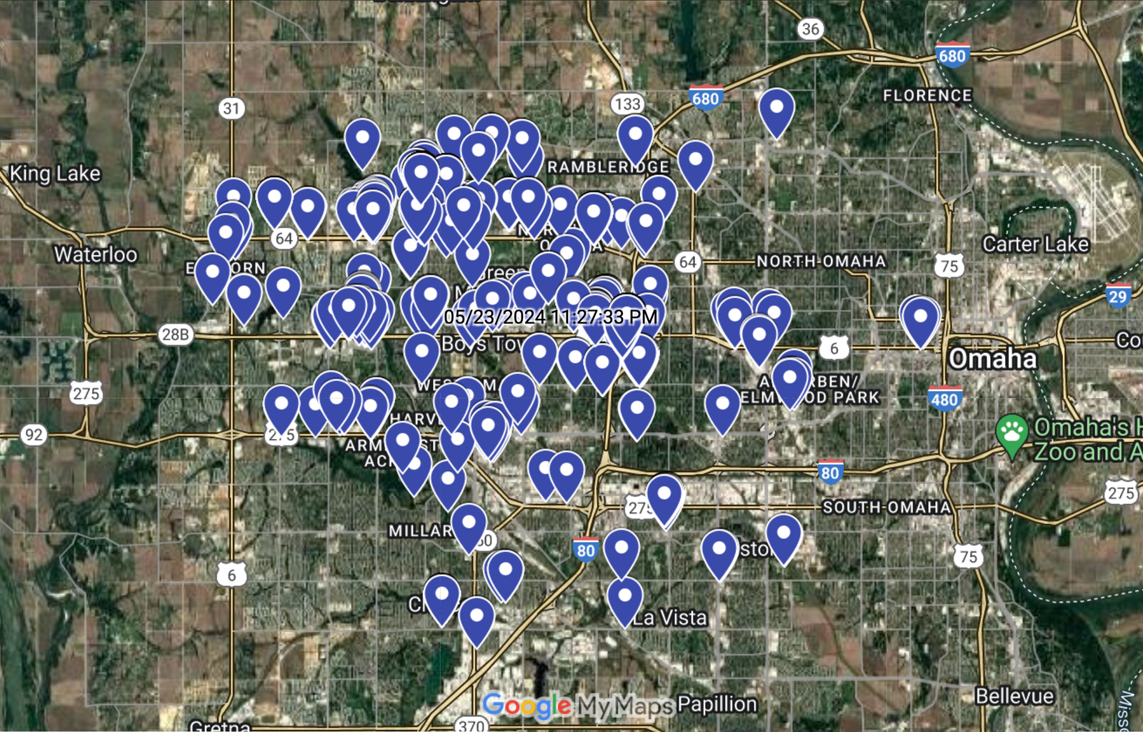 Location Point Neighborhood Chart and Plot